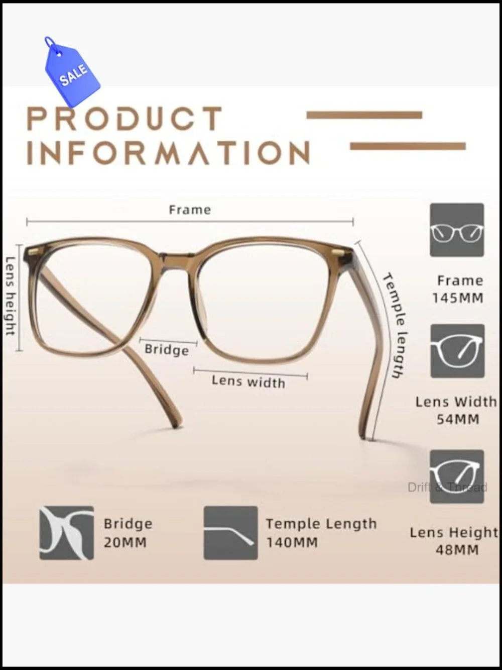 Oversized Square Anti-Fatigue Blue Light Blocking Glasses for Women Men